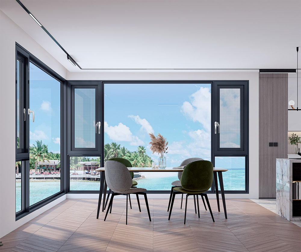 116 断桥窗纱一体表开窗